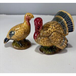 Napco Turkey Salt & Pepper Shakers Thanksgiving Table Décor Vintage 1960s